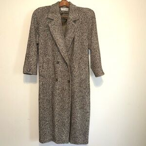 Vintage Forecaster of Boston Long Wool Tweed Coat Women's 5/6 Lined Pocket USA